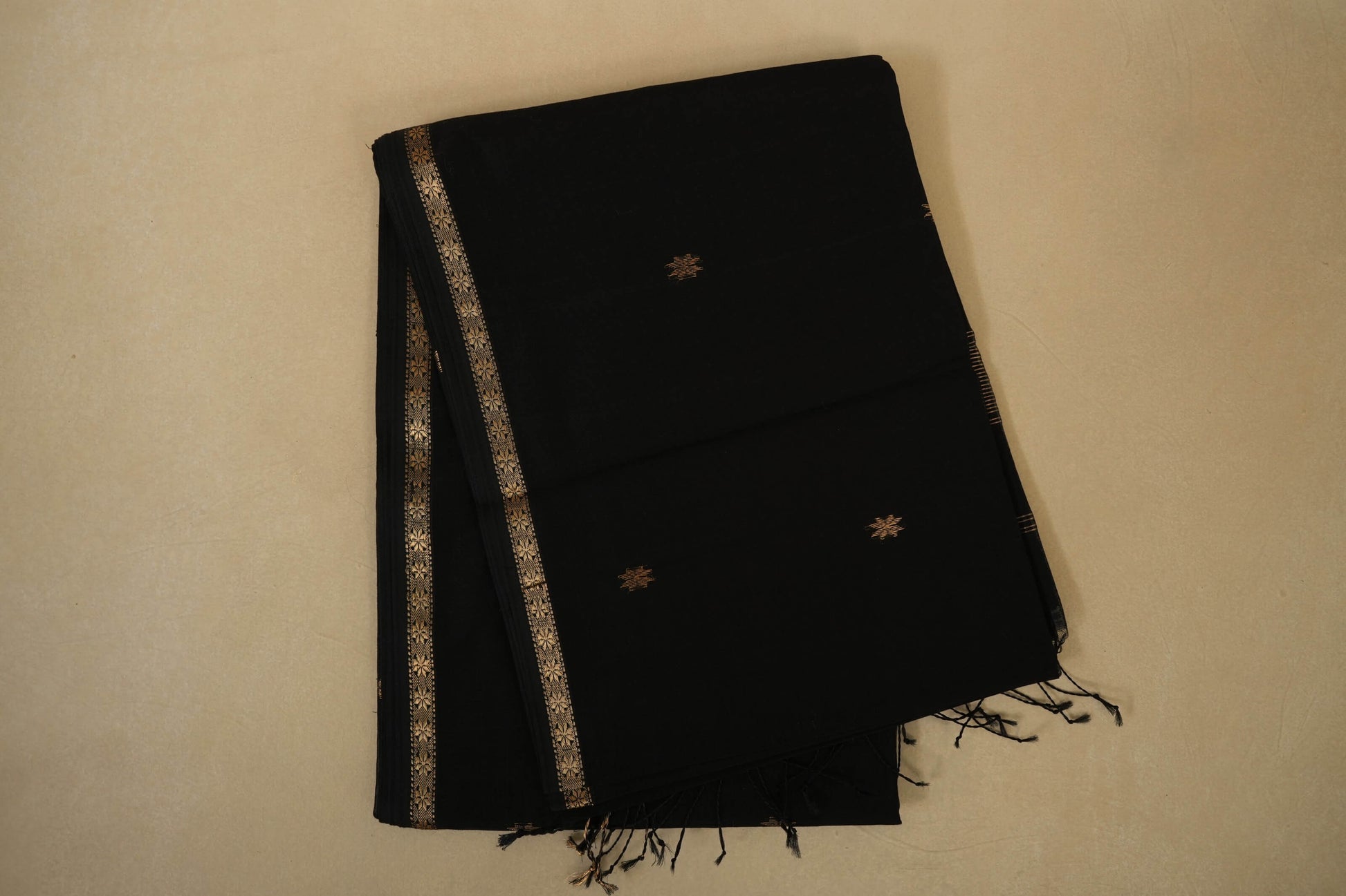 Black Maheshwari Silk Cotton Saree by Shreenivas Silks PSSR018029 - Parisera