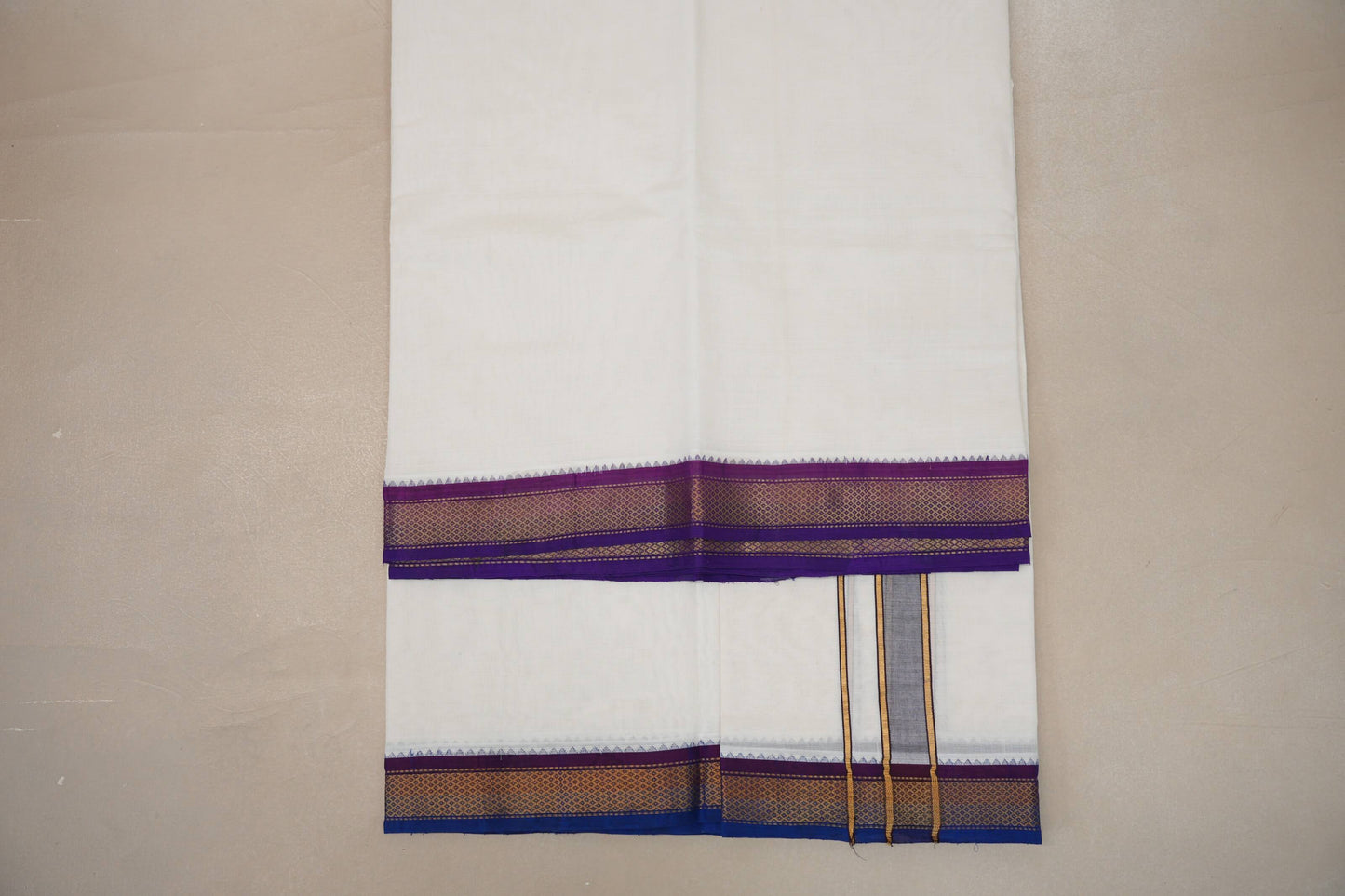 9 Mulam Cotton Muhurtham Dhoti with 5 Mulam Angavastram by Shreenivas Silks PSSR01DH097