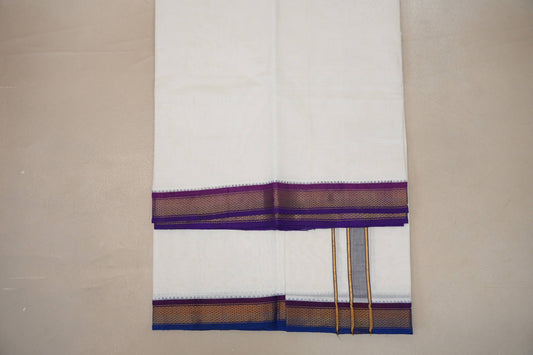 9 Mulam Cotton Muhurtham Dhoti with 5 Mulam Angavastram by Shreenivas Silks PSSR01DH097