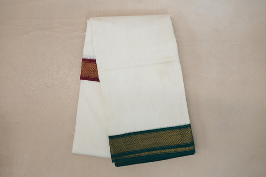 9 Mulam Cotton Muhurtham Dhoti with 5 Mulam Angavastram by Shreenivas Silks PSSR01DH098