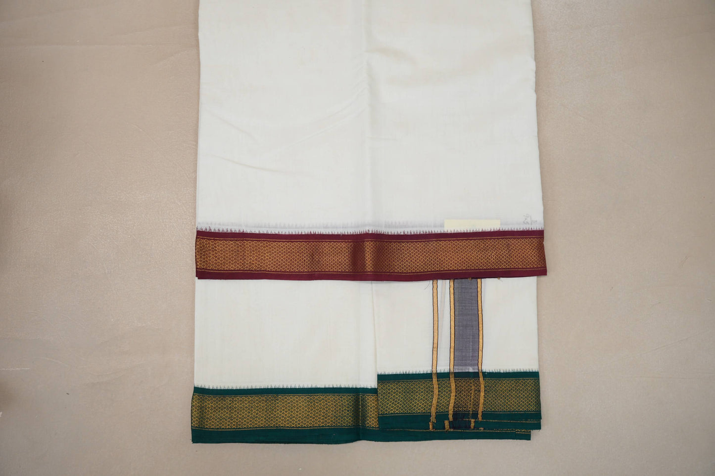 9 Mulam Cotton Muhurtham Dhoti with 5 Mulam Angavastram by Shreenivas Silks PSSR01DH098