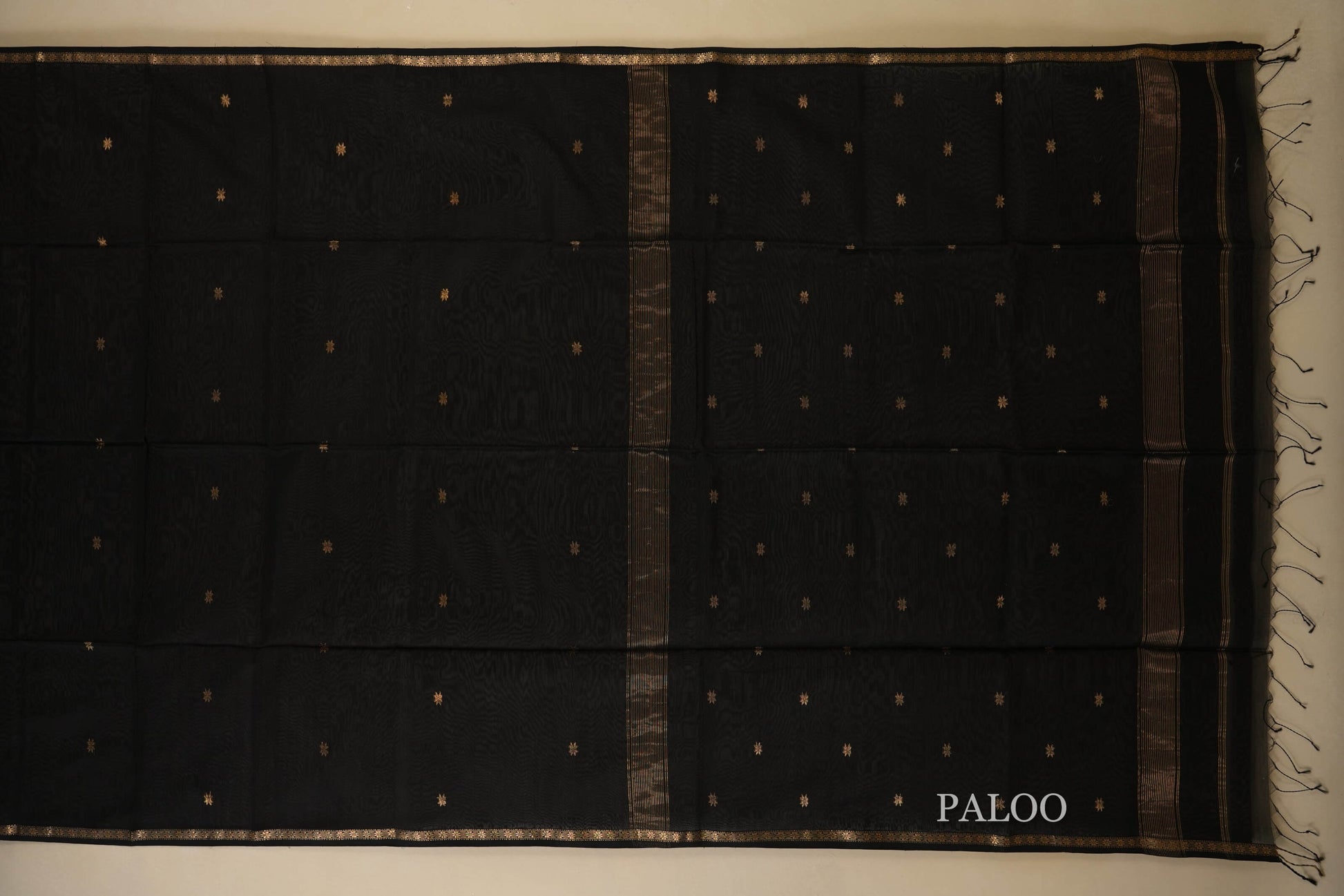 Black Maheshwari Silk Cotton Saree by Shreenivas Silks PSSR018029 - Parisera