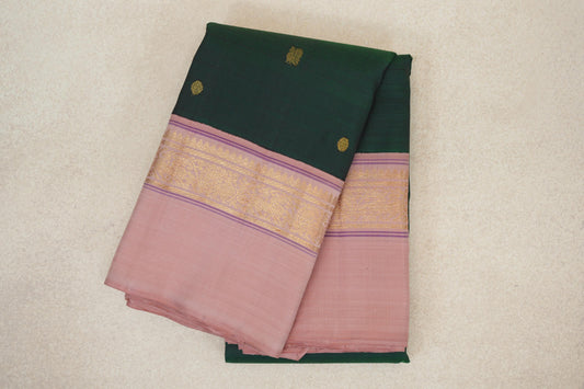 Bottle Green Vintage Kanjivaram Silk Saree