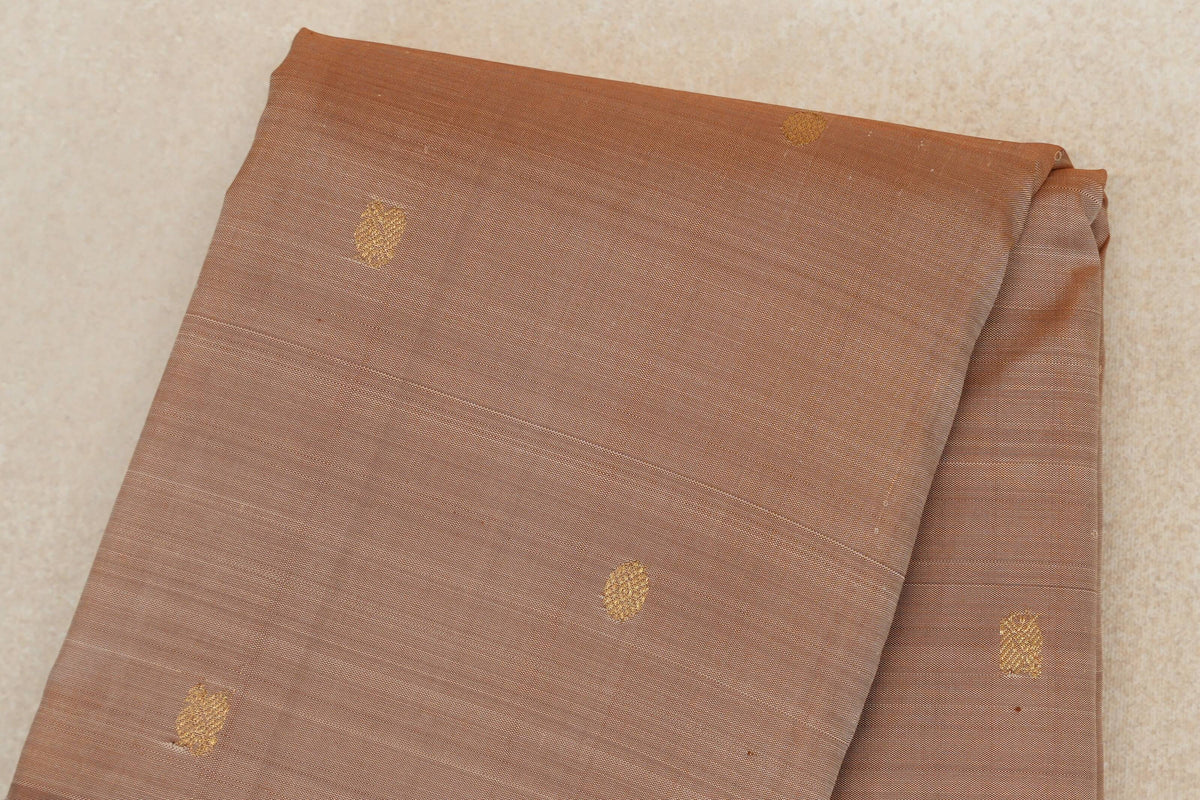Deep Beige Vintage Kanjivaram Silk Saree  body zoom