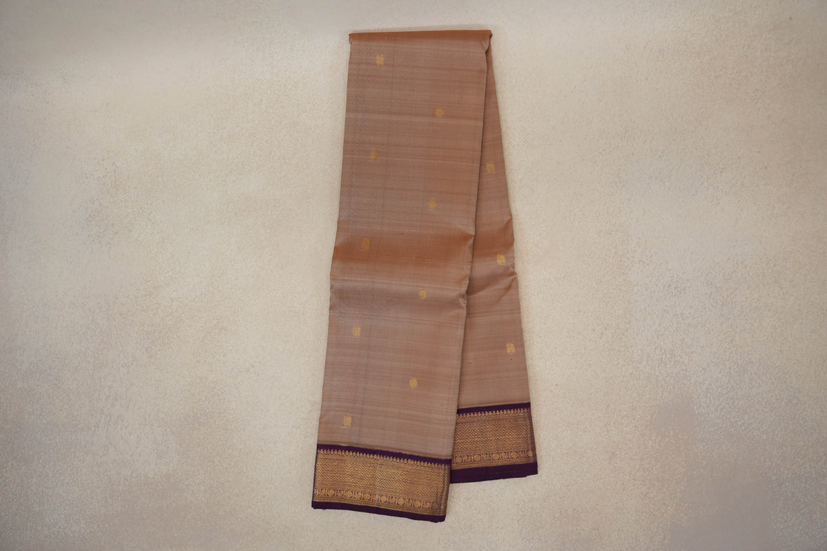 Deep Beige Vintage Kanjivaram Silk Saree online