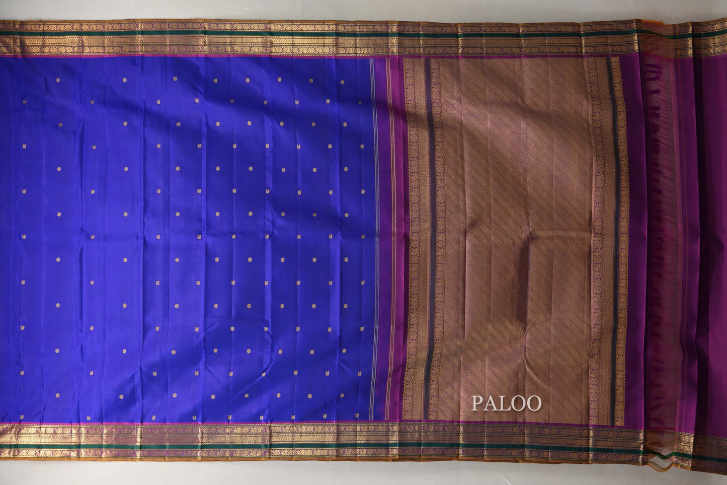Bright Royal blue Vintage Kanjivaram Silk Saree by Shreenivas Silks PSSR019055