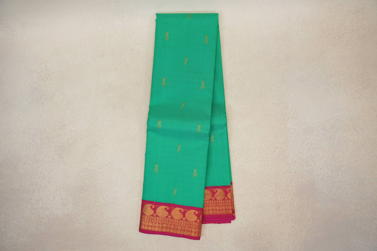 Teal Green Vintage Kanjivaram Silk Saree online
