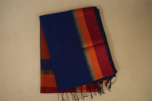 Blue Maheshwari Silk Cotton Saree by Shreenivas Silks PSSR018036