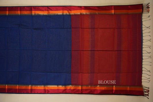 Blue Maheshwari Silk Cotton Saree by Shreenivas Silks PSSR018036