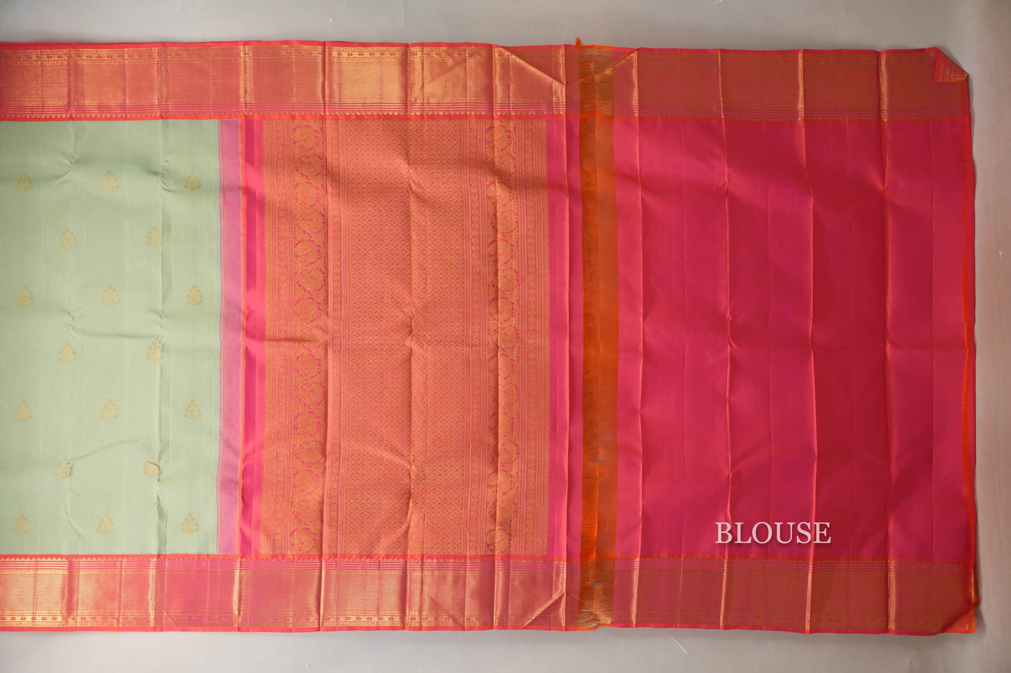Light Pistachio Green Vintage Kanjivaram Silk Saree by Shreenivas Silks PSSR019065