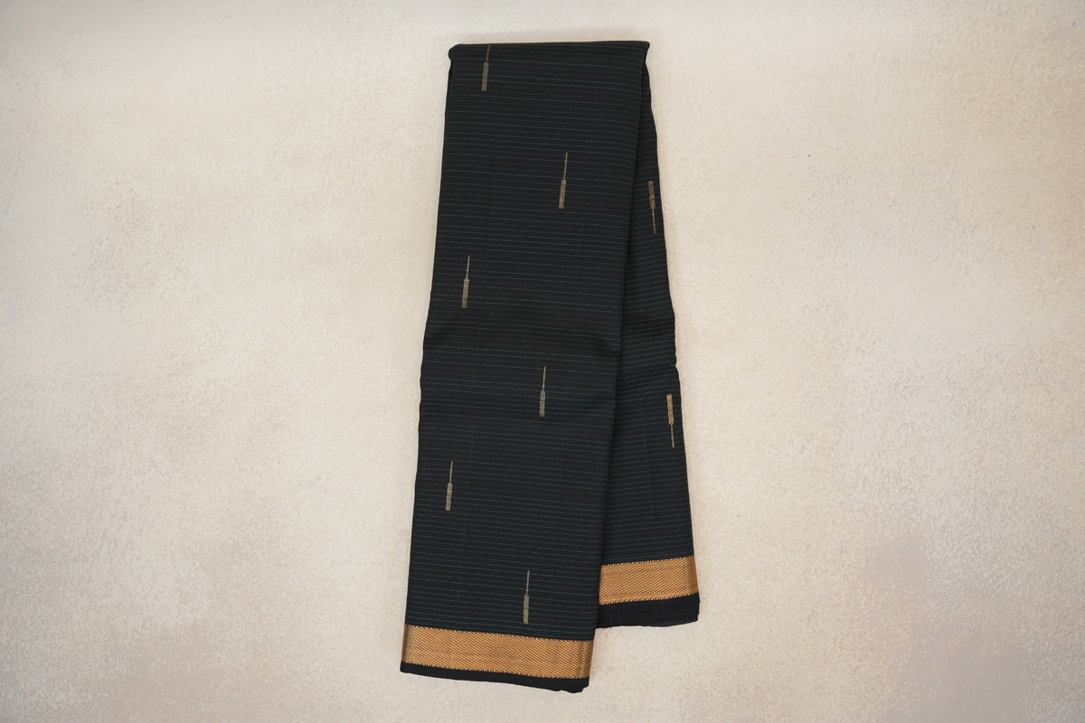 Black Vintage Kanjivaram Silk Saree online