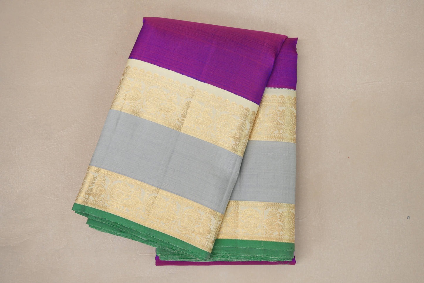 Dual Tone Pink and Blue Vintage Kanjivaram Silk Saree by Shreenivas Silks PSSR019061