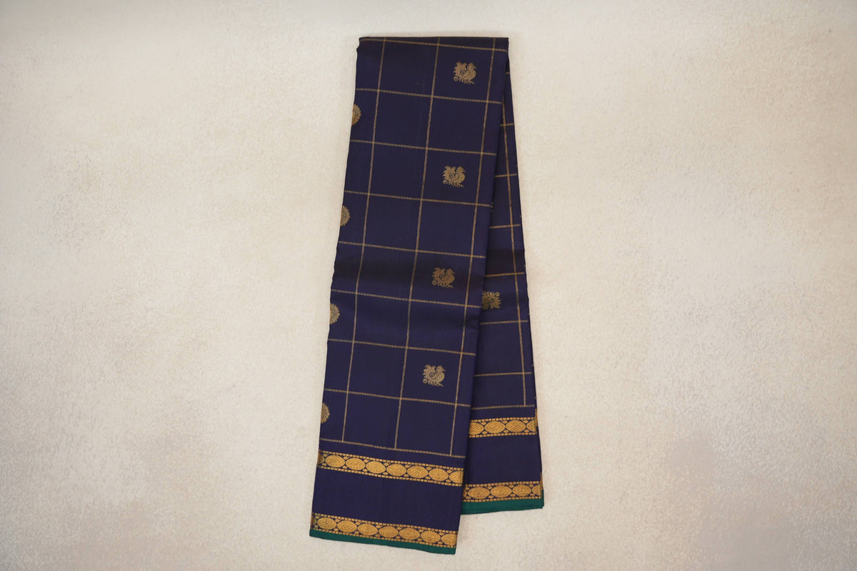 Deep Navy Blue Vintage Kanjivaram Silk Saree online