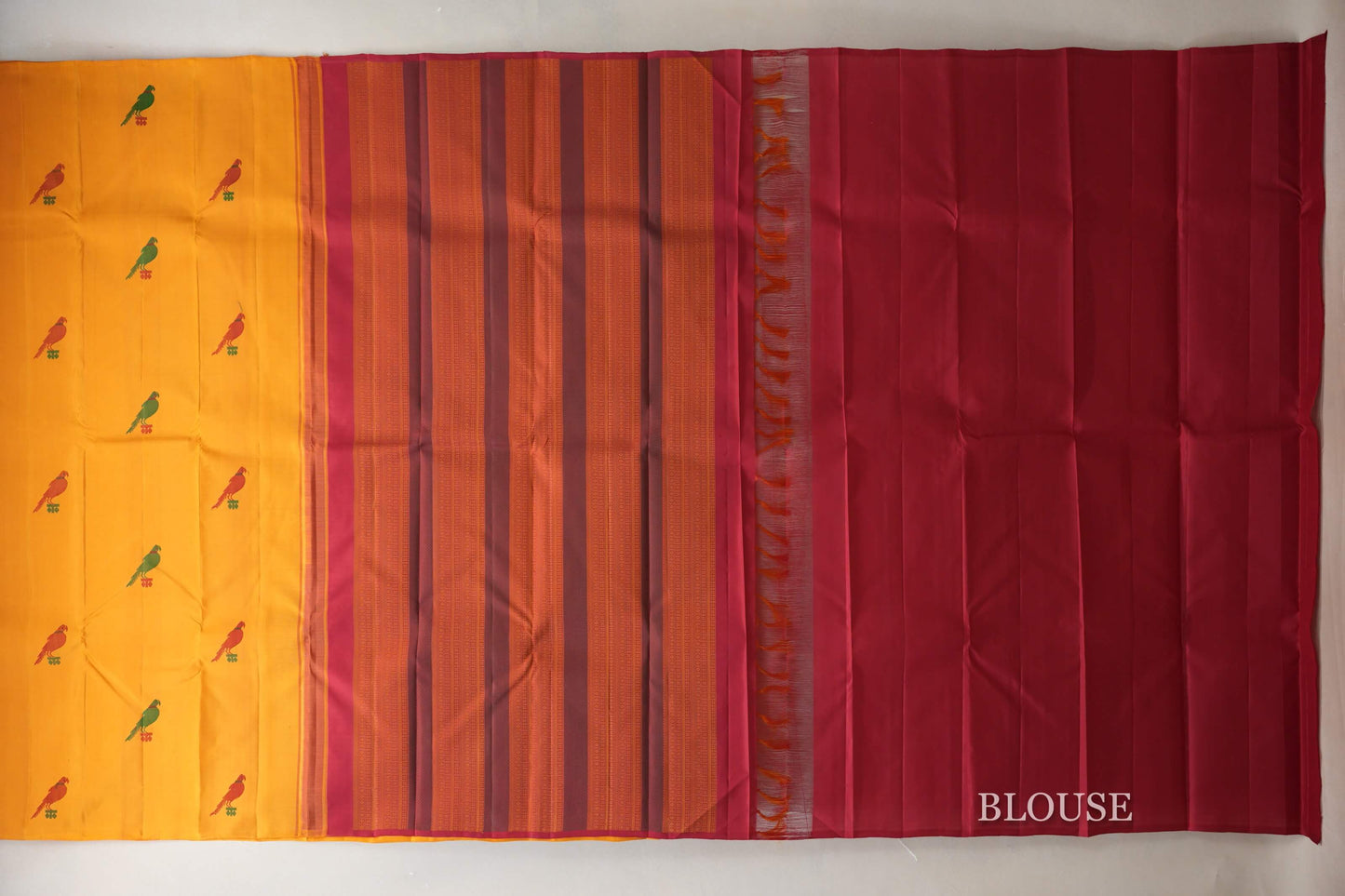 Mango Yellow Vintage Kanjivaram Silk Saree by Shreenivas Silks PSSR019063