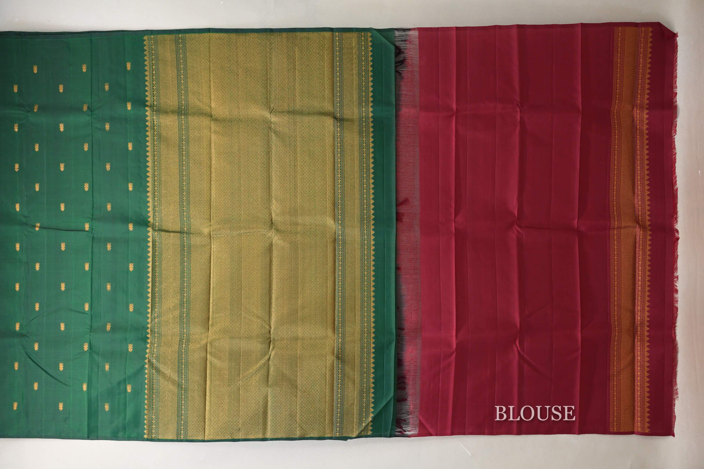 Bottle Green Vintage Kanjivaram Silk Saree by Shreenivas Silks PSSR019064