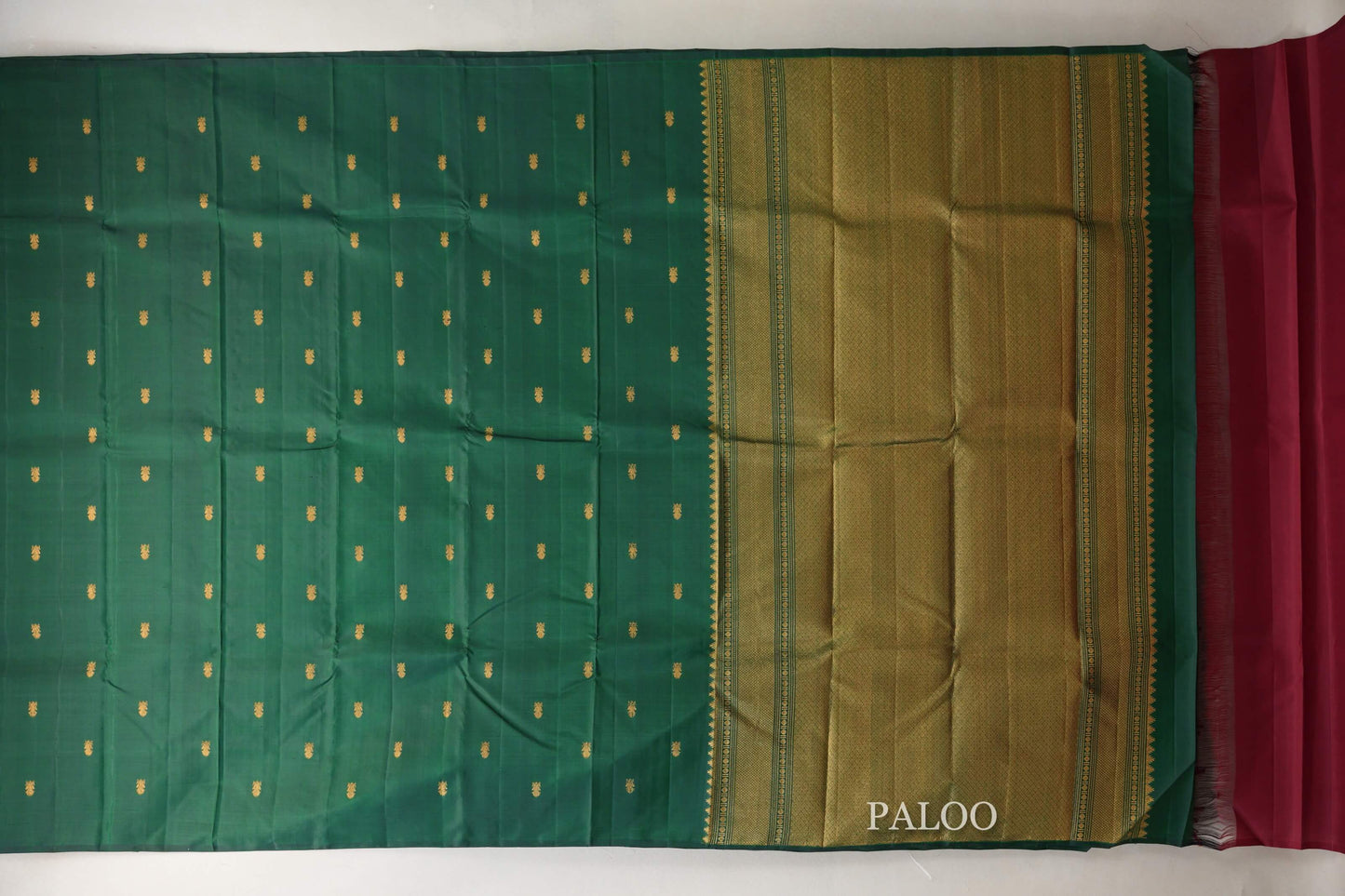 Bottle Green Vintage Kanjivaram Silk Saree by Shreenivas Silks PSSR019064