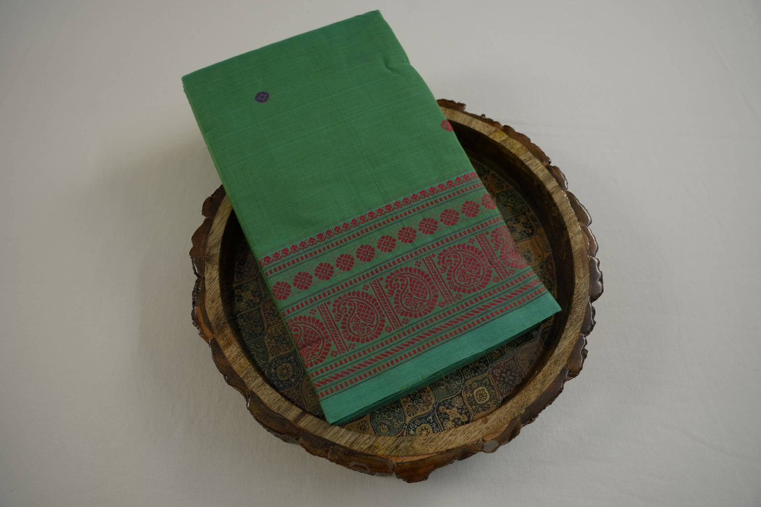 Light green cotton saree 