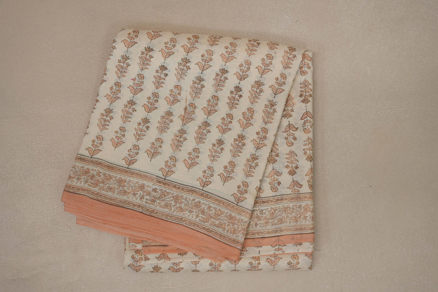 White and peach Tussar silk saree Inheritance India  PSSW290129