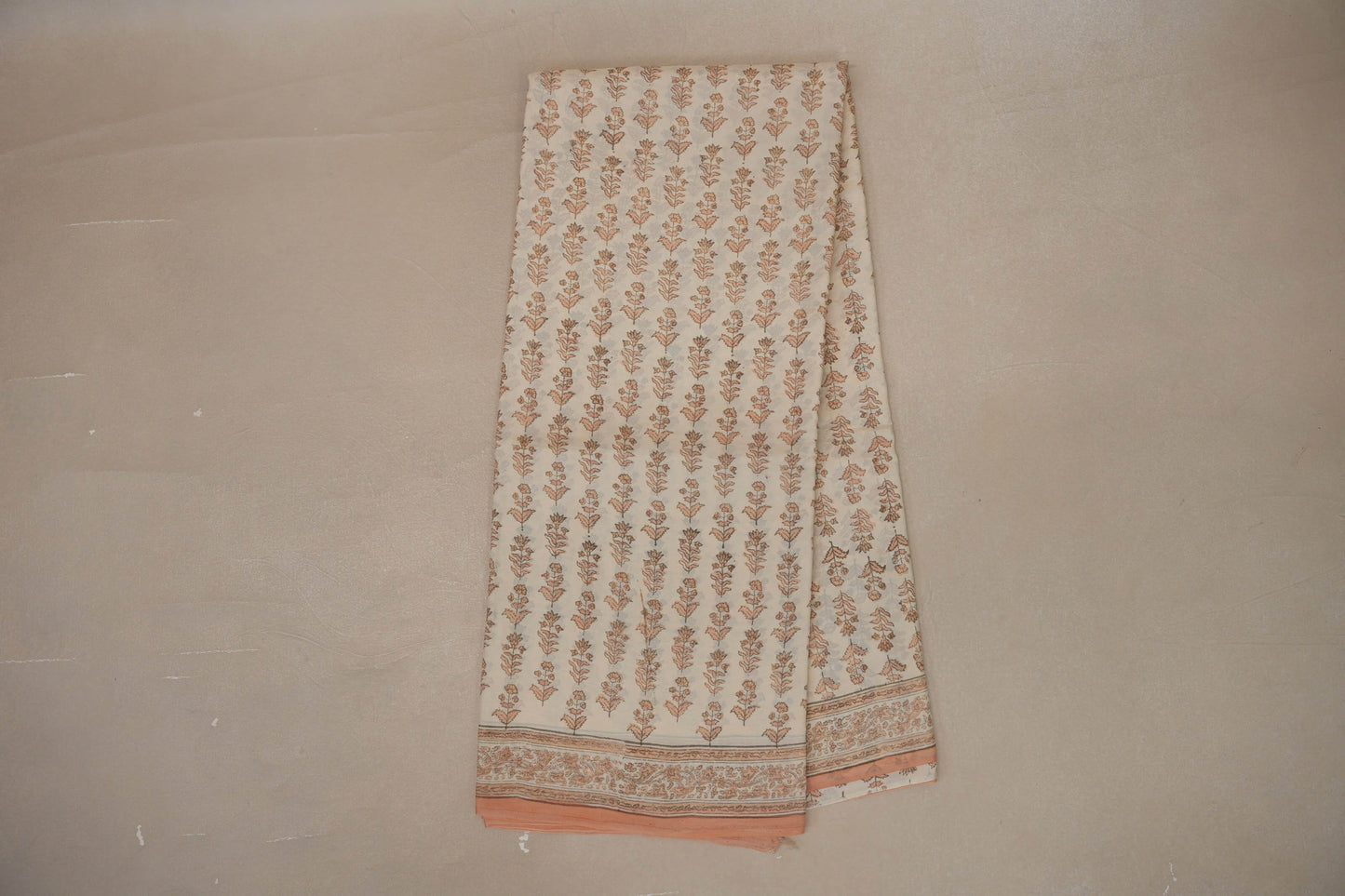 White and peach Tussar silk saree Inheritance India  PSSW290129