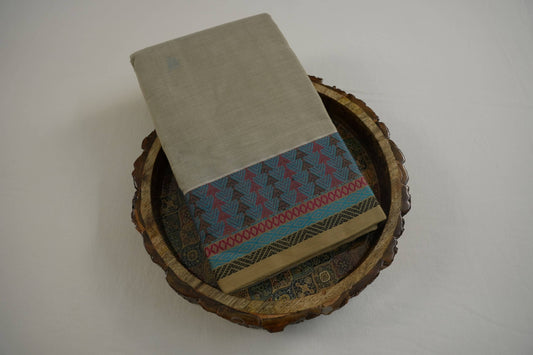 Light beige cotton saree 