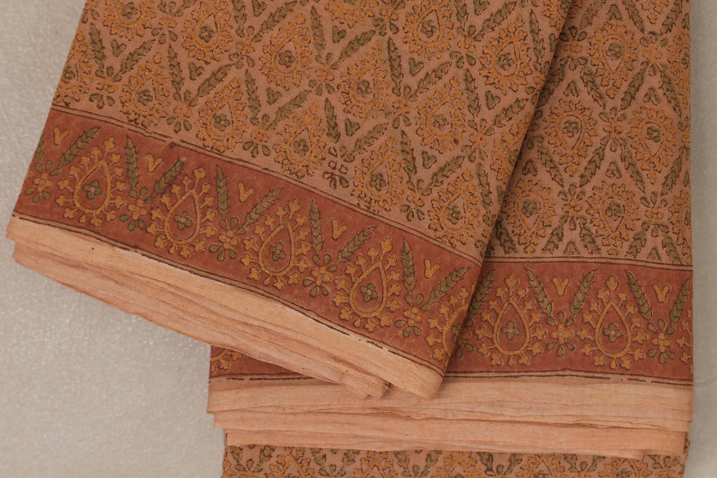 Rust orange Cotton Saree by Inheritance India PSSW290130