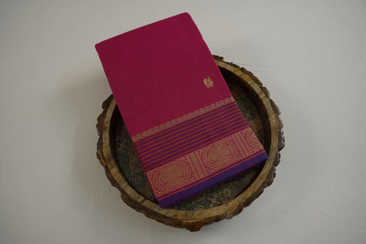 Pink cotton saree