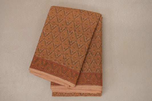 Rust orange Cotton Saree by Inheritance India PSSW290130