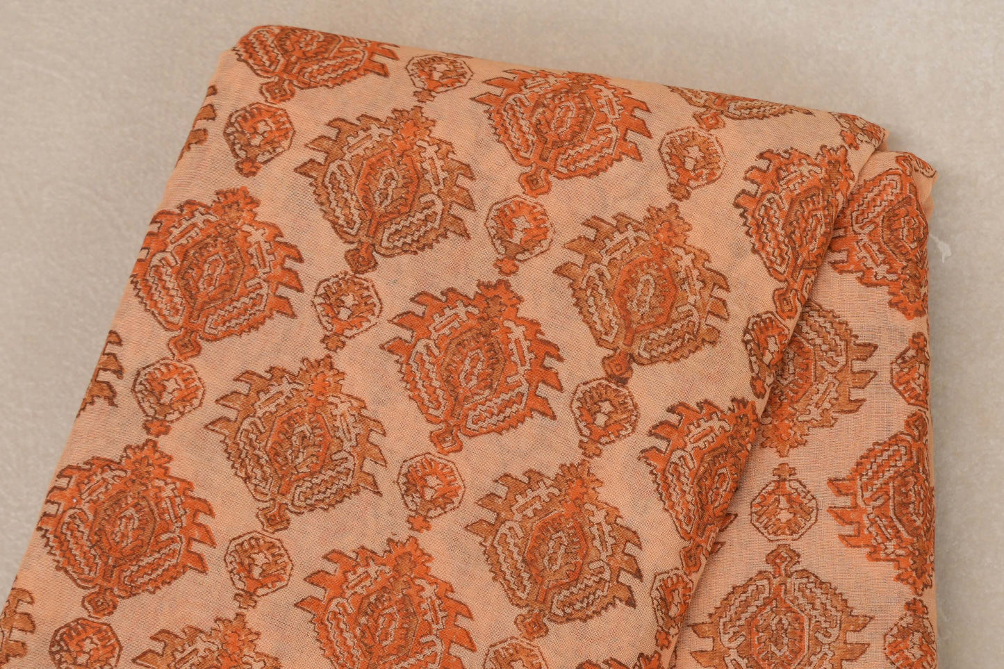 Peach Cotton Saree by Inheritance India PSSW290131