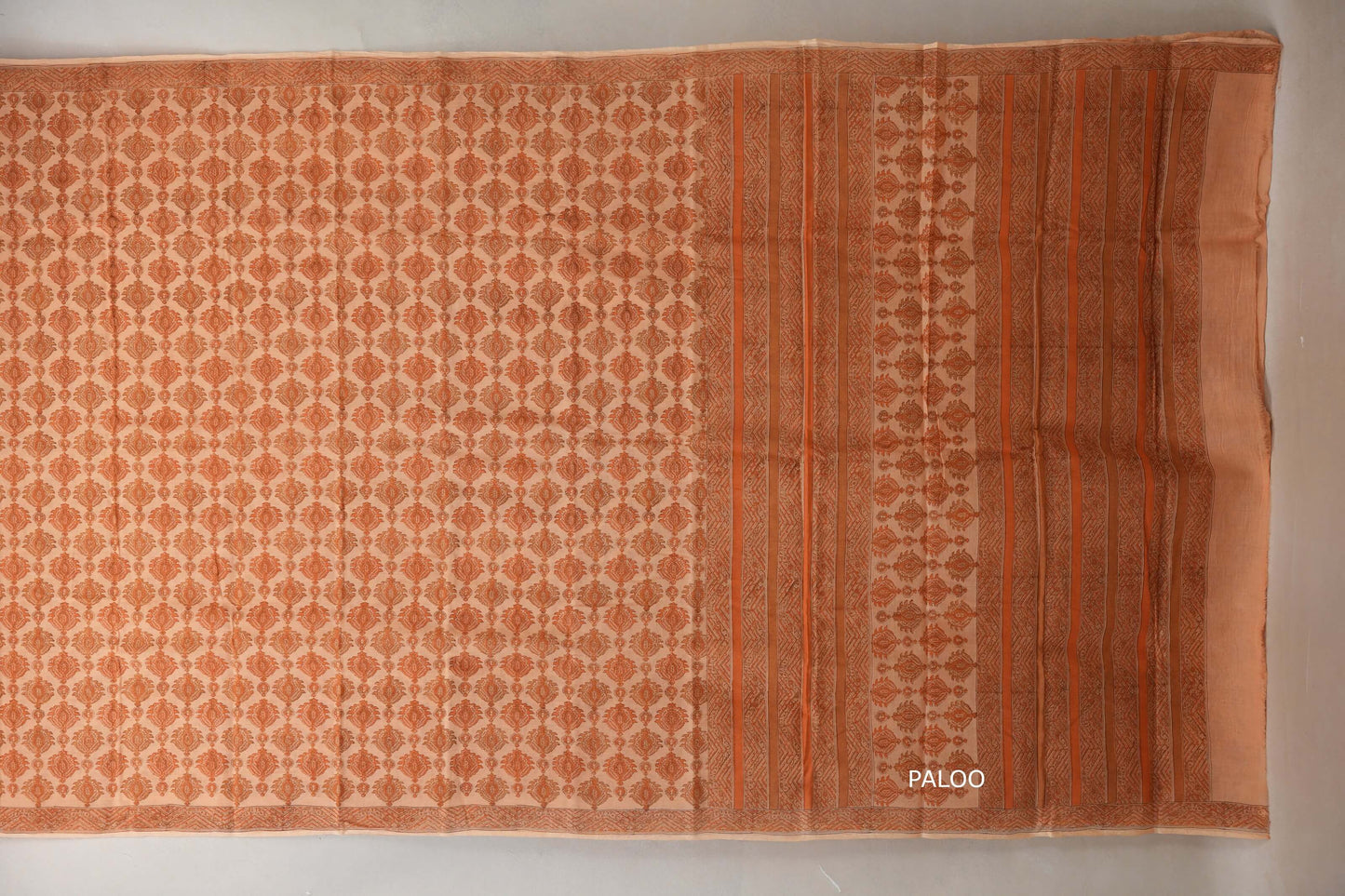 Peach Cotton Saree by Inheritance India PSSW290131