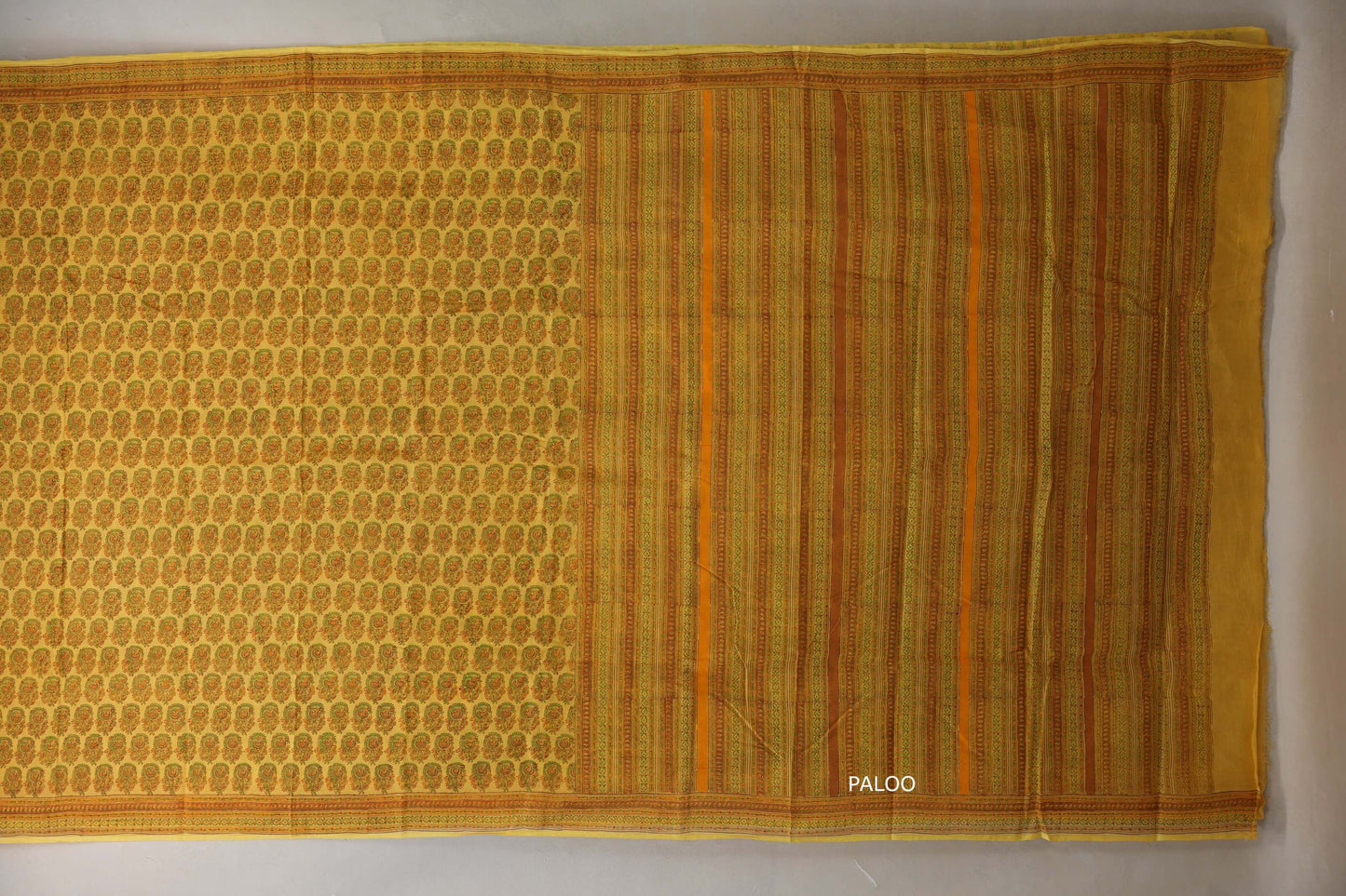 Mustard Cotton Saree by Inheritance India PSSW290133