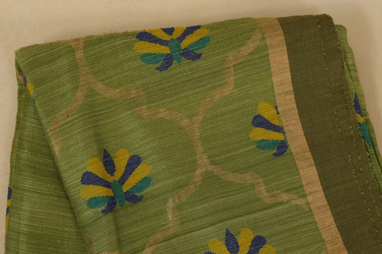 Elaichi Green Bhagalpur Tussar silk saree online