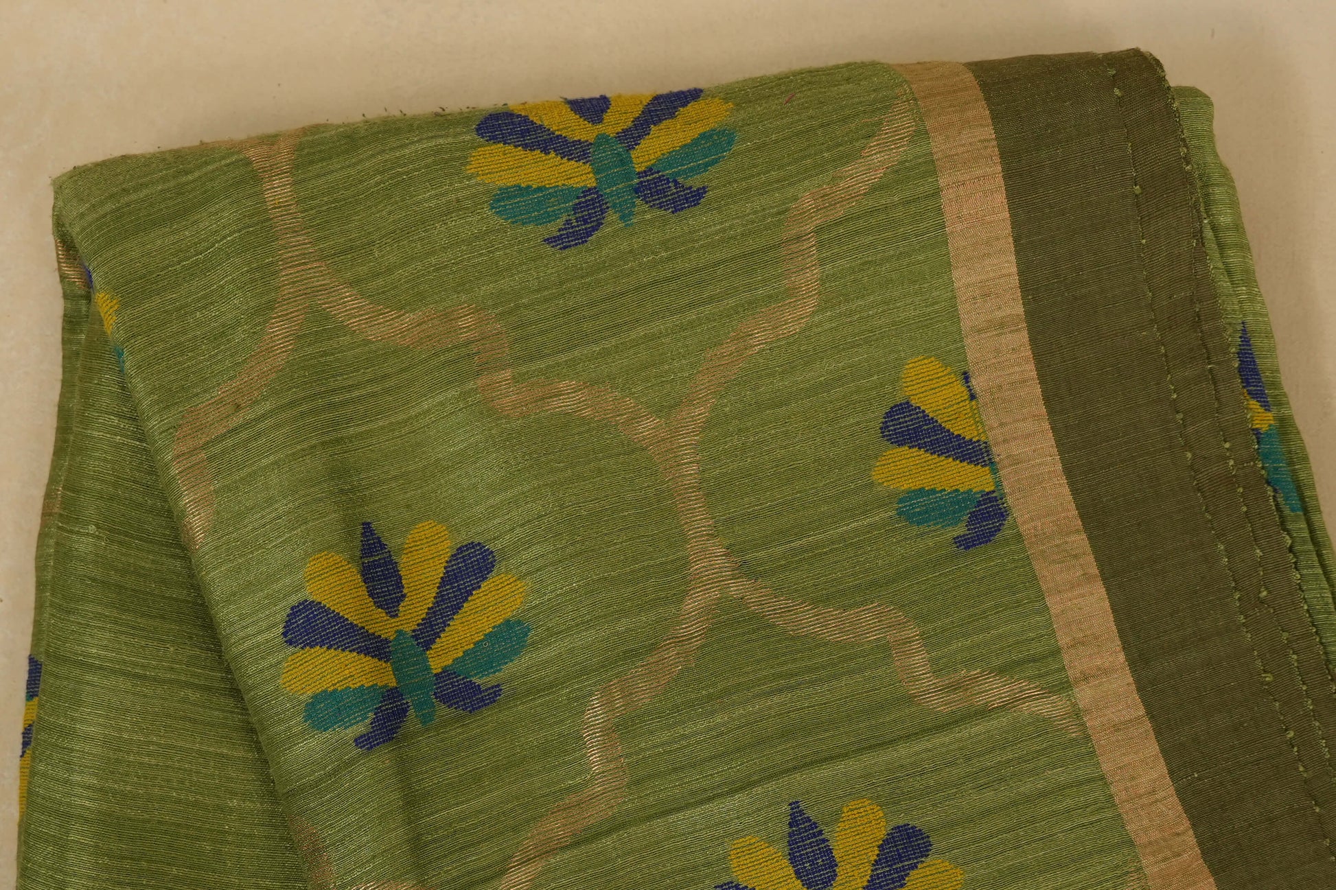 Elaichi Green Bhagalpur Tussar silk saree online