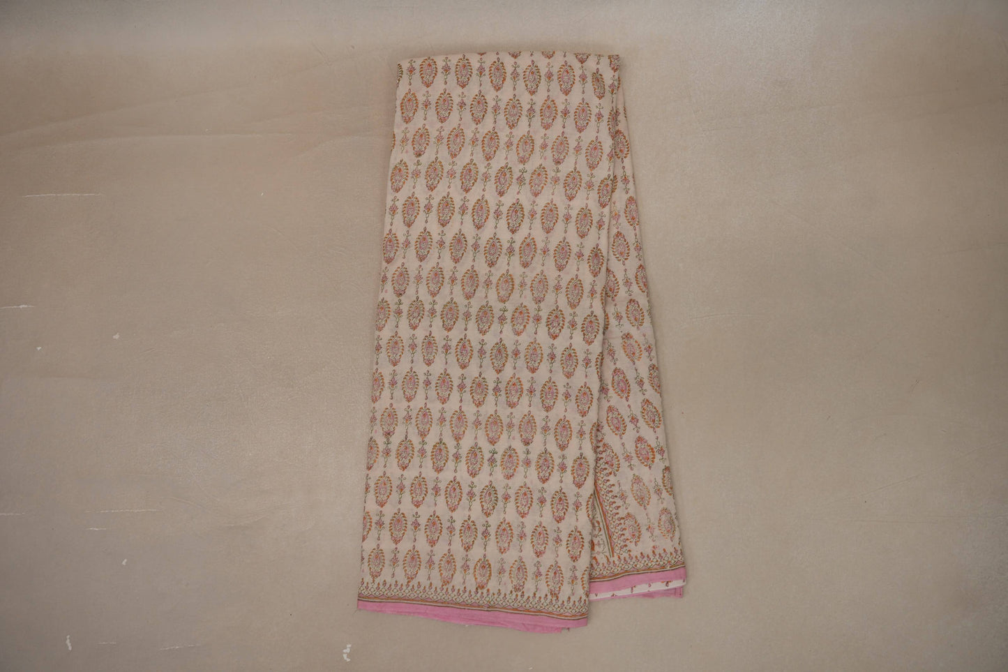 Beige and pink Cotton Saree by Inheritance India PSSW290135