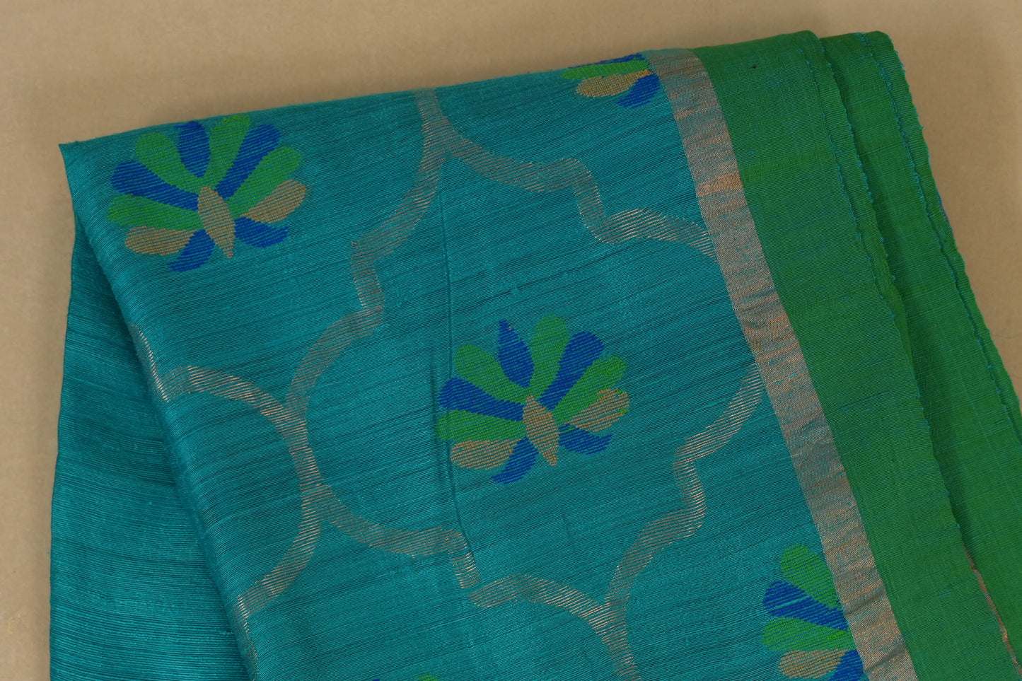 Peacock Blue Bhagalpur Tussar silk saree online