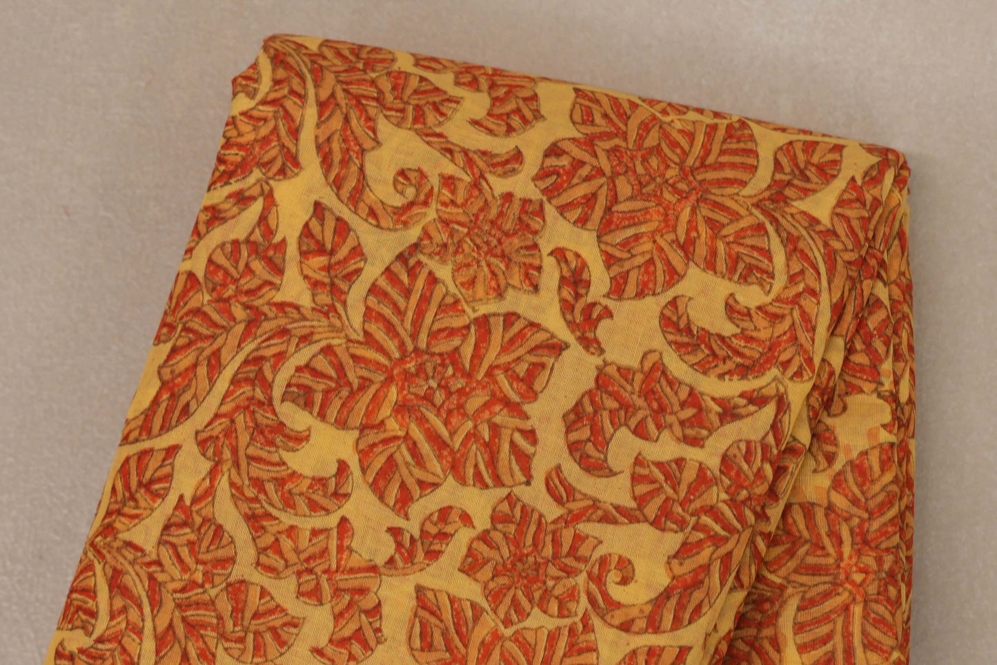 Mustard Cotton Saree by Inheritance India PSSW290136