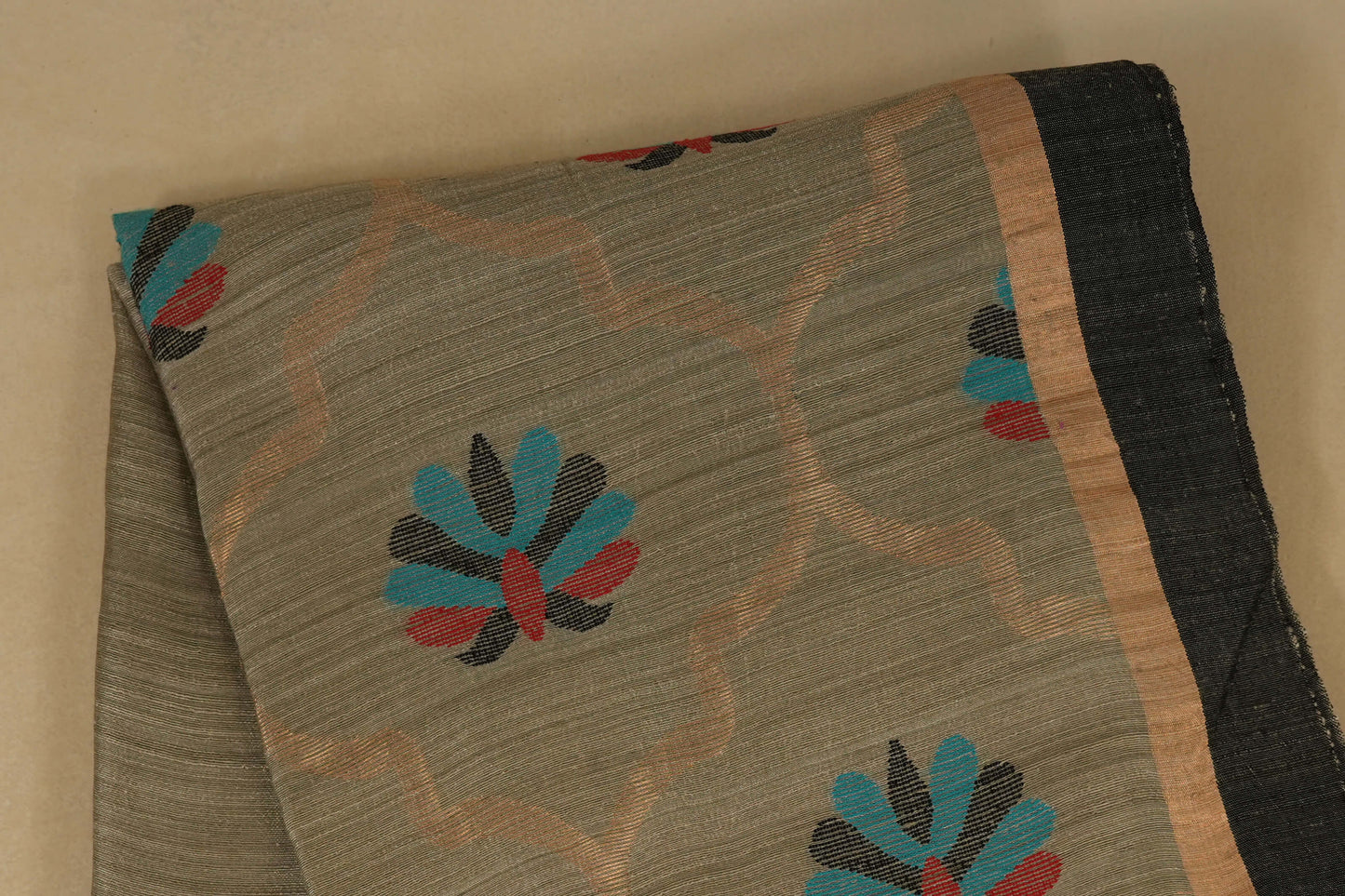 Gray Bhagalpur Tussar silk saree online