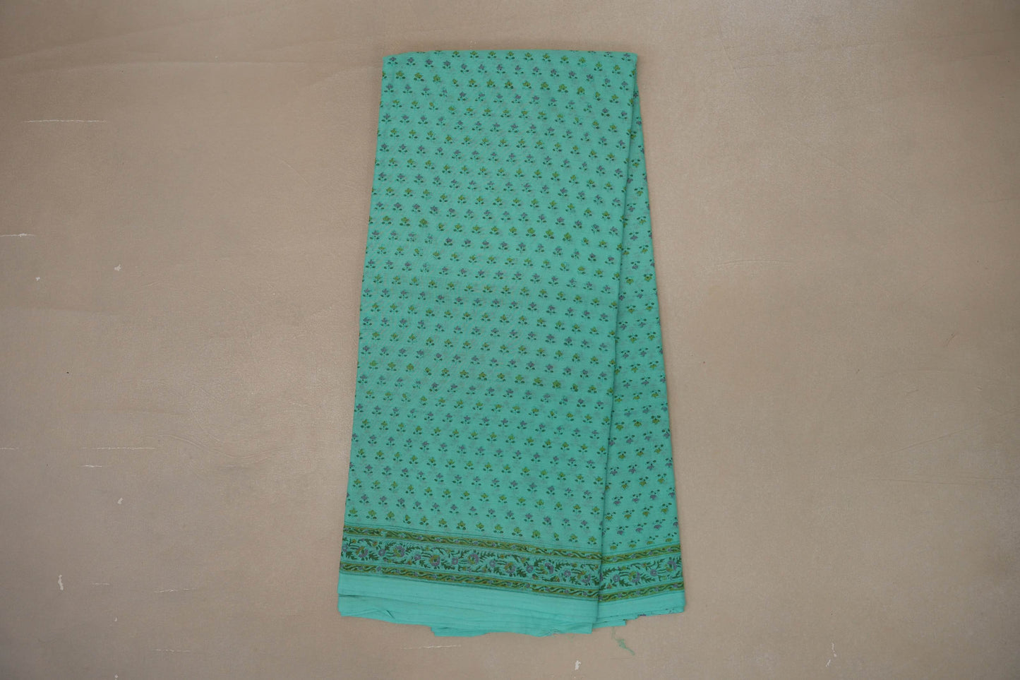 Turquoise blue Cotton Saree by Inheritance India PSSW290137
