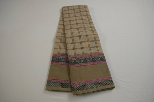 Checked cotton saree