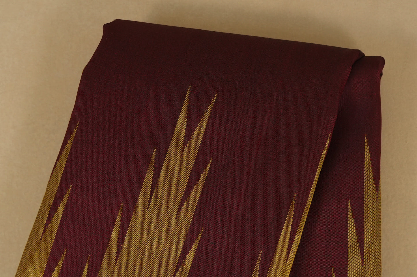 Burgundy Maroon with Tissue Borders Vintage Kanjivaram Silk Saree by Shreenivas Silks PSSR018048 - Parisera