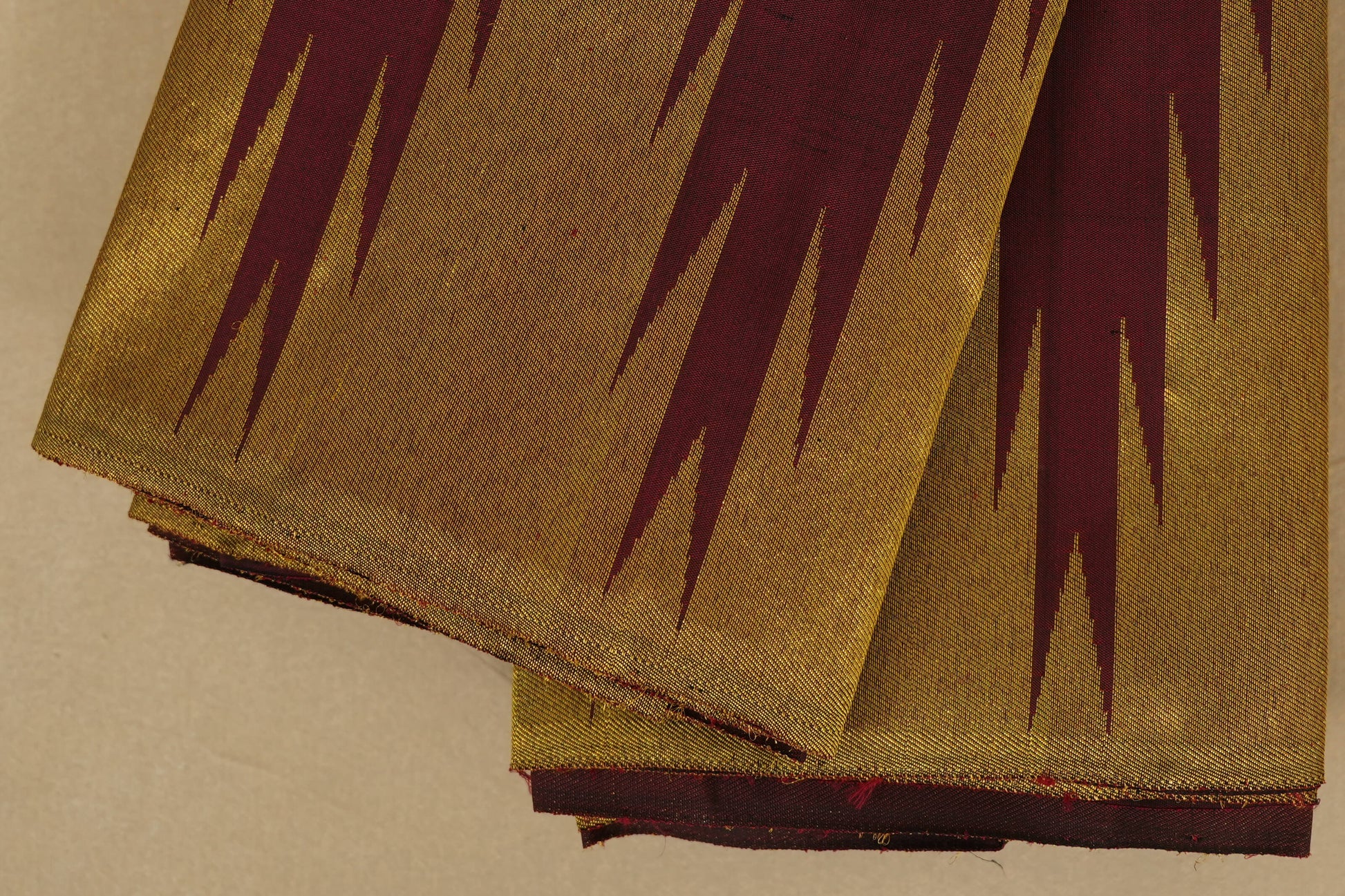 Burgundy Maroon with Tissue Borders Vintage Kanjivaram Silk Saree by Shreenivas Silks PSSR018048 - Parisera