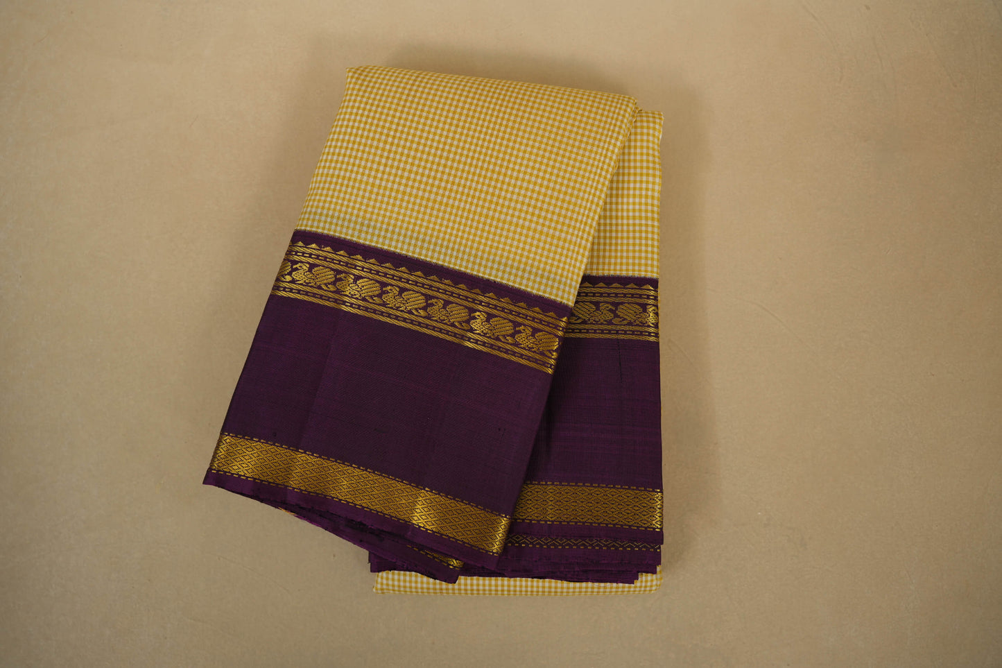 Ivory with Magenta Borders Vintage Kanjivaram Silk Saree by Shreenivas Silks PSSR018051 - Parisera