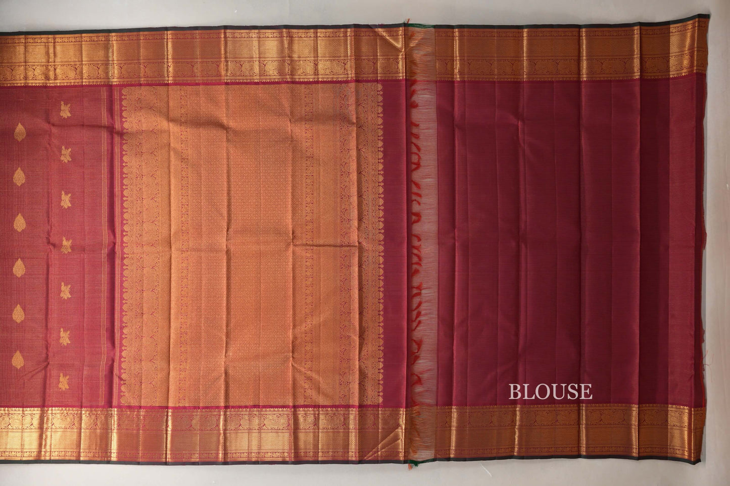 Deep Maroon Vintage Kanjivaram Silk Saree by Shreenivas Silks PSSR019068