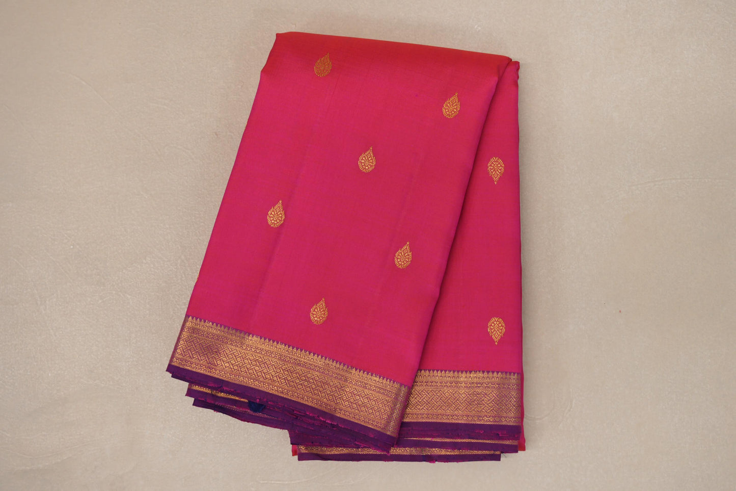 Dual Tone Orange and Pink with Dual Tone Pink and Blue Borders Vintage Kanjivaram Silk Saree by Shreenivas Silks PSSR019070