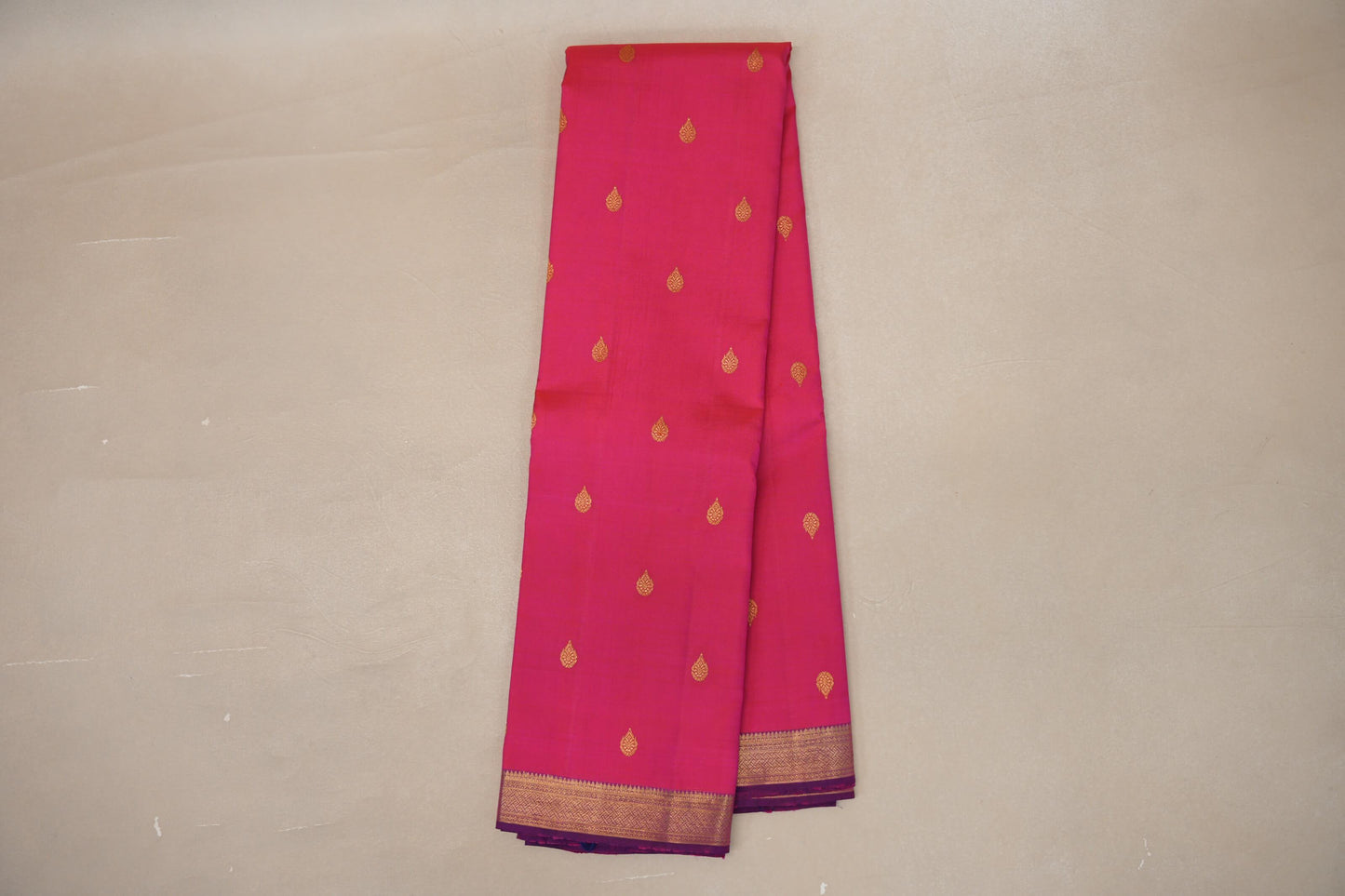 Dual Tone Orange and Pink with Dual Tone Pink and Blue Borders Vintage Kanjivaram Silk Saree by Shreenivas Silks PSSR019070