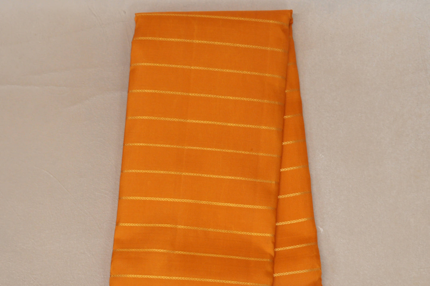 Bright Mango Orange with Deep Plum Borders Vintage Kanjivaram Silk Saree by Shreenivas Silks PSSR019074