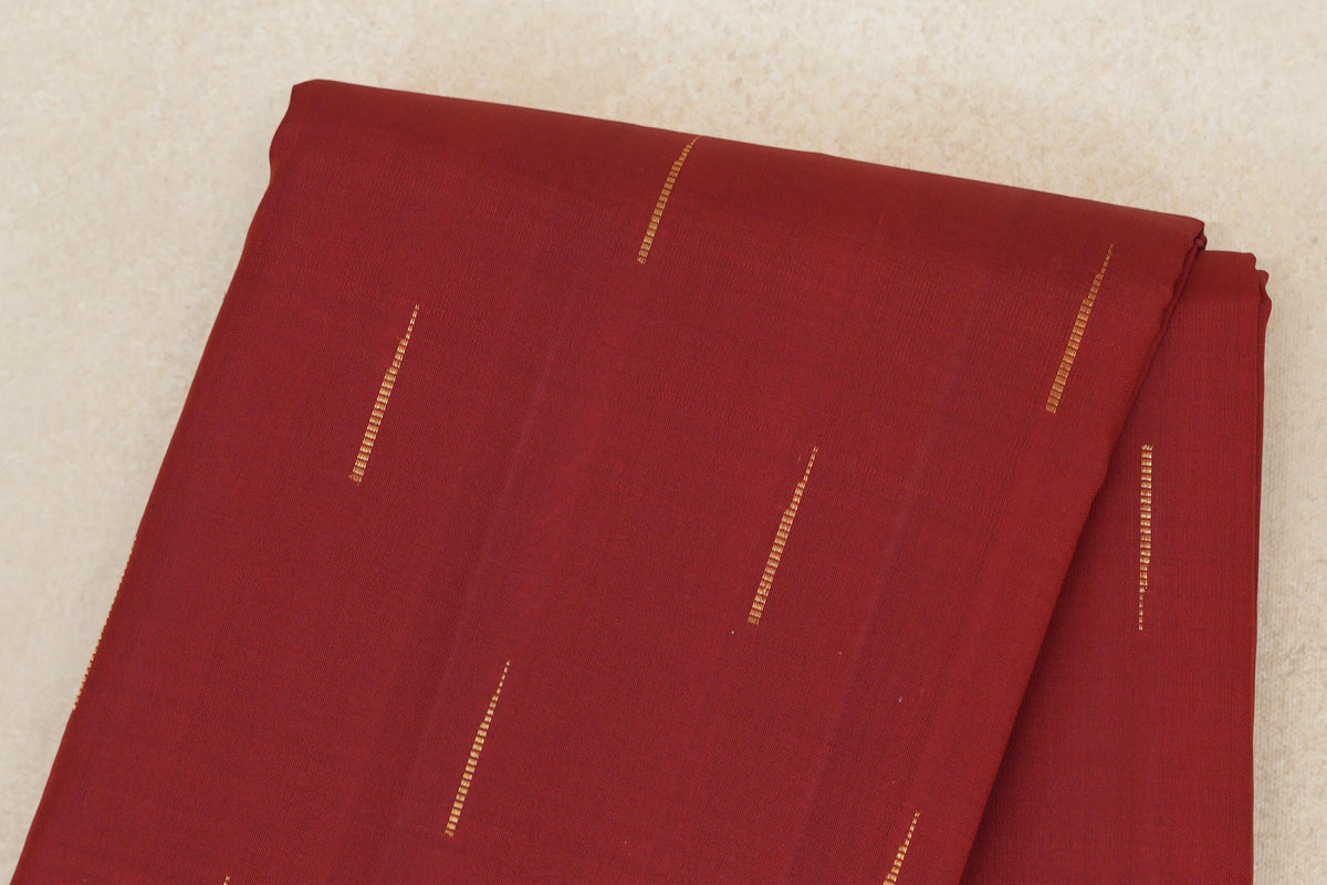 Brick Red with Pink Borders and Bottle Green Selvedge Vintage Kanjivaram Silk Saree PSSR0110205