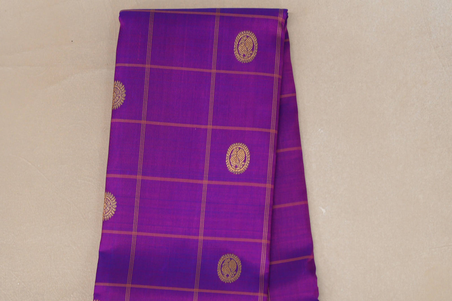 Dual Tone Blue and Pink with Dual Tone Mustard Yellow and Pink Borders Vintage Kanjivaram Silk Saree by Shreenivas Silks PSSR019076