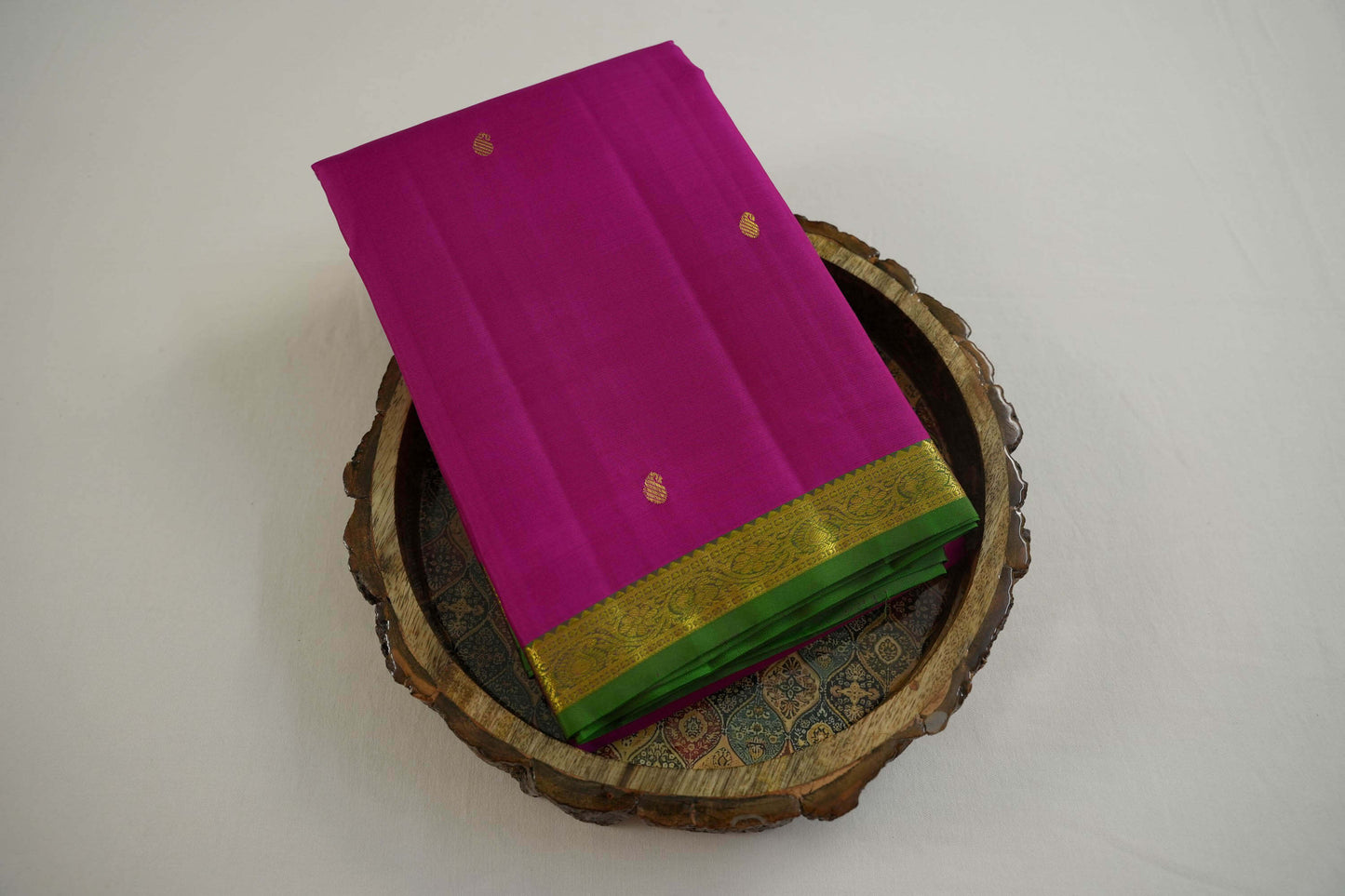 Rani pink light weight kanchpuram silk saree