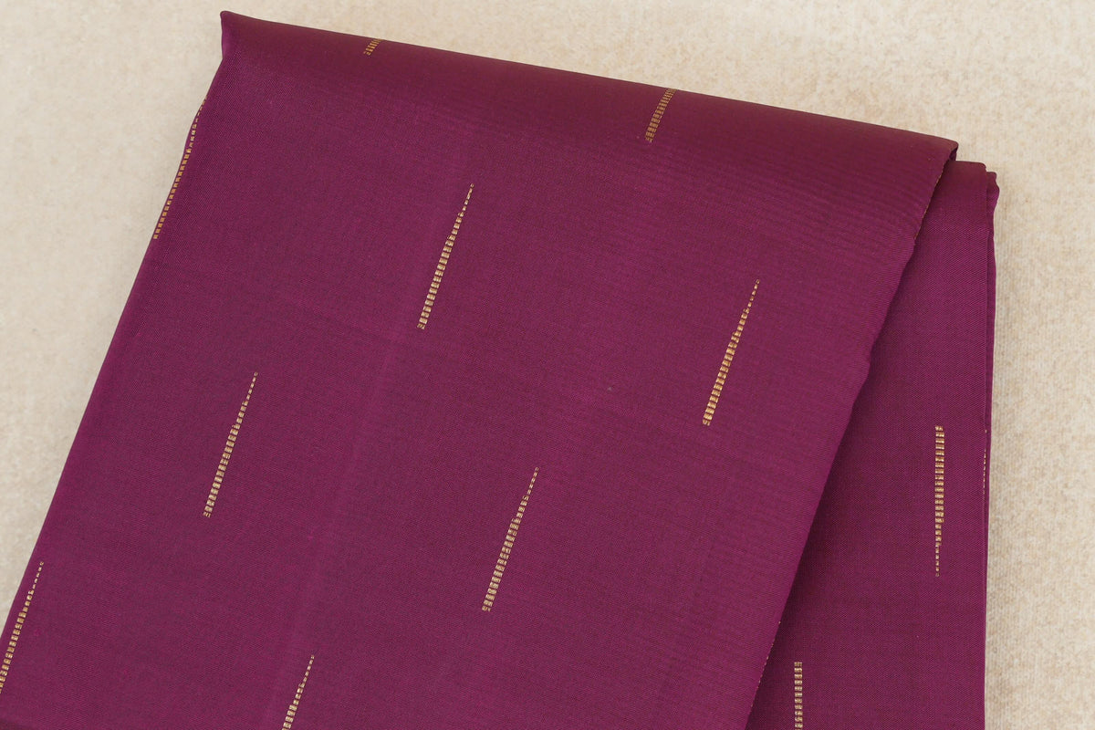Deep Magenta with Deep Orange Borders and Deep Bottle Green Selvedge Vintage Kanjivaram Silk Saree body
