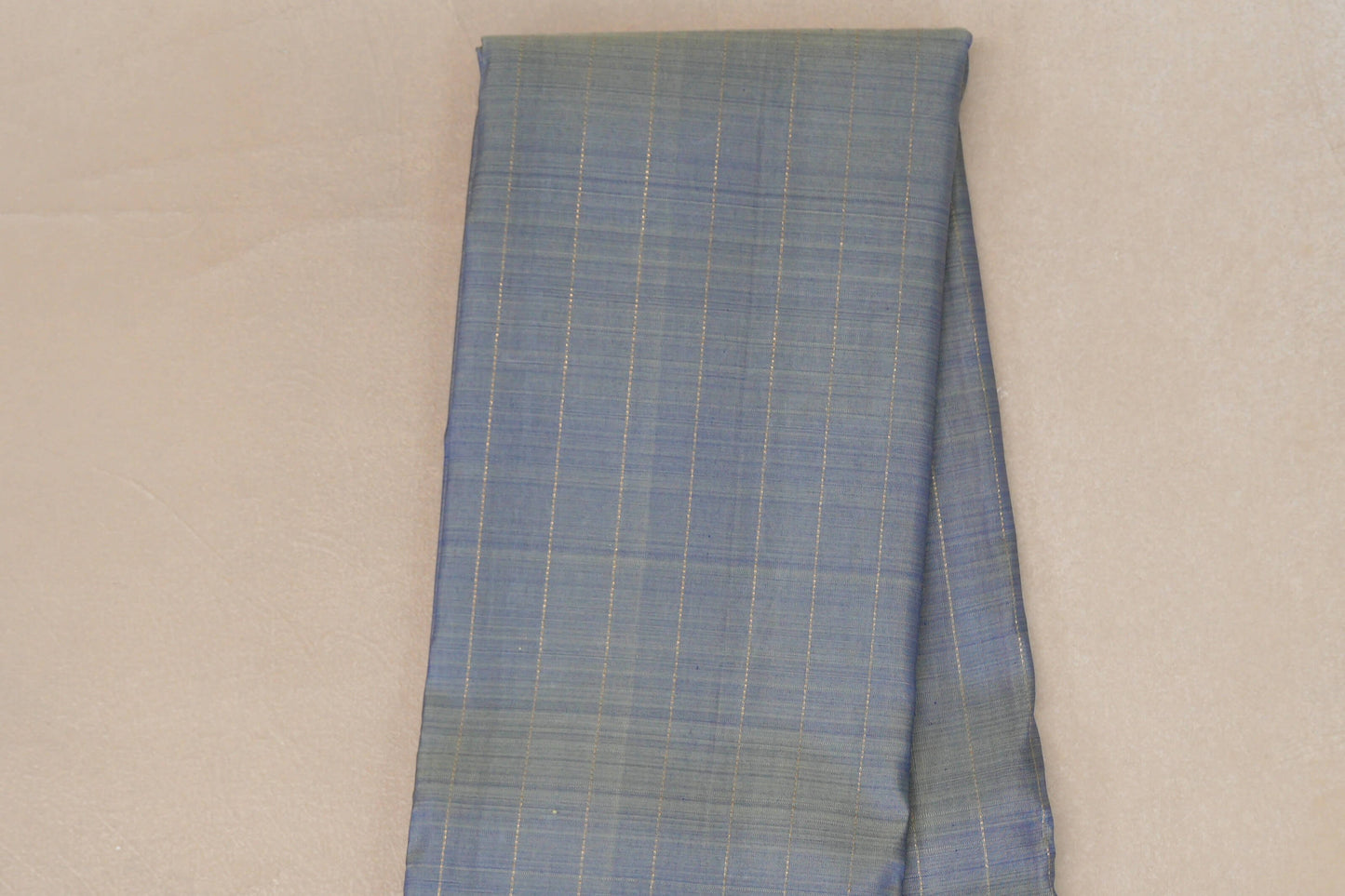 Dual Tone Silver Grey and Pastel Green with Dual Tone Pink and Blue Borders Plant Based Kanjivaram Silk Saree by Shreenivas Silks PSSR019078